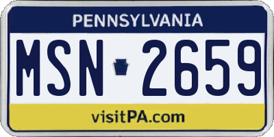 PA license plate MSN2659