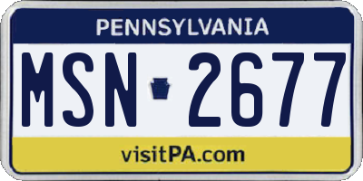 PA license plate MSN2677
