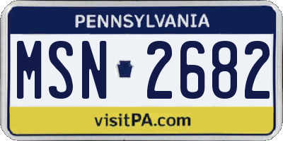 PA license plate MSN2682