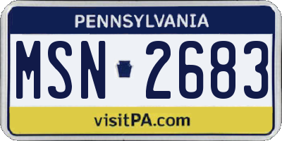 PA license plate MSN2683