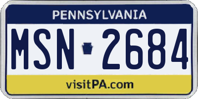 PA license plate MSN2684