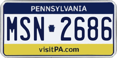 PA license plate MSN2686