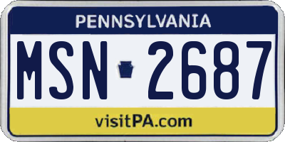 PA license plate MSN2687
