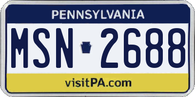 PA license plate MSN2688