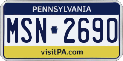 PA license plate MSN2690