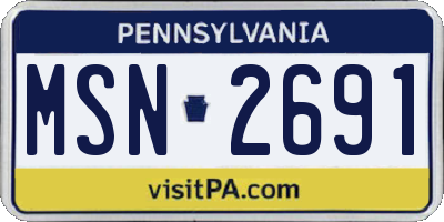 PA license plate MSN2691