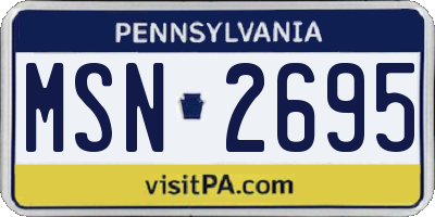 PA license plate MSN2695