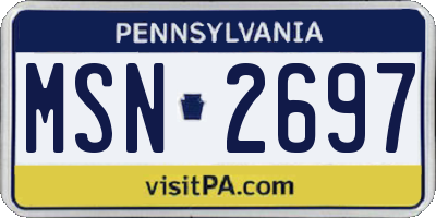PA license plate MSN2697