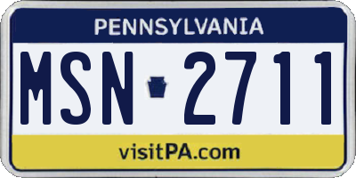 PA license plate MSN2711