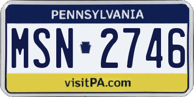PA license plate MSN2746