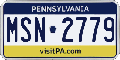 PA license plate MSN2779