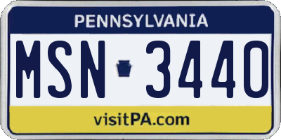 PA license plate MSN3440