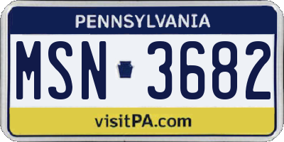 PA license plate MSN3682