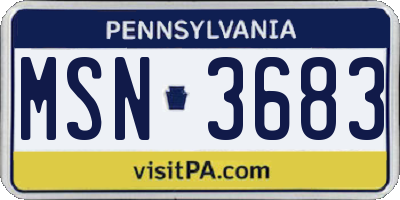 PA license plate MSN3683