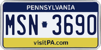 PA license plate MSN3690