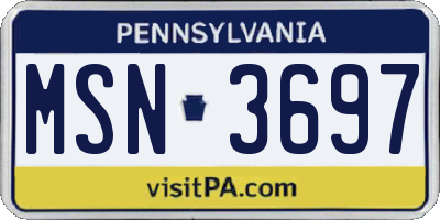 PA license plate MSN3697