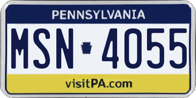 PA license plate MSN4055
