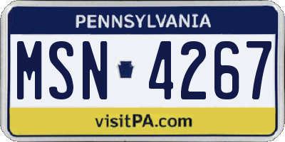 PA license plate MSN4267