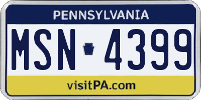 PA license plate MSN4399