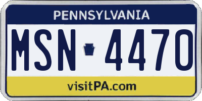 PA license plate MSN4470