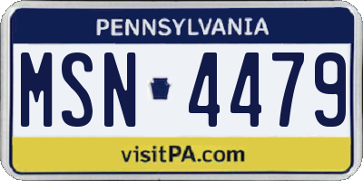 PA license plate MSN4479