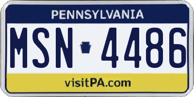 PA license plate MSN4486