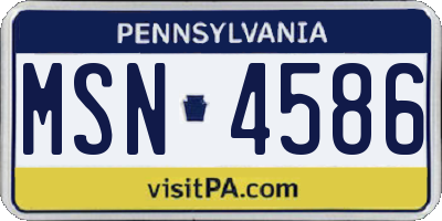 PA license plate MSN4586