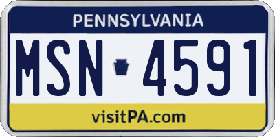 PA license plate MSN4591