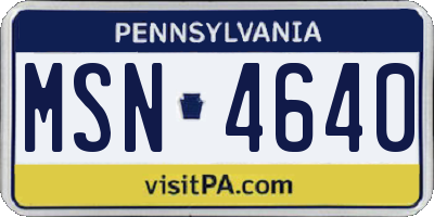 PA license plate MSN4640