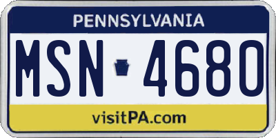 PA license plate MSN4680