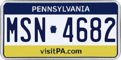 PA license plate MSN4682