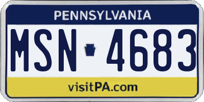 PA license plate MSN4683