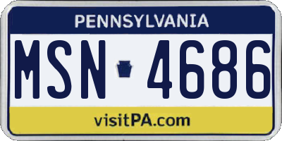 PA license plate MSN4686