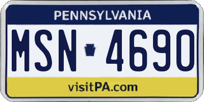 PA license plate MSN4690