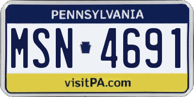 PA license plate MSN4691