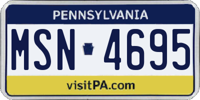 PA license plate MSN4695