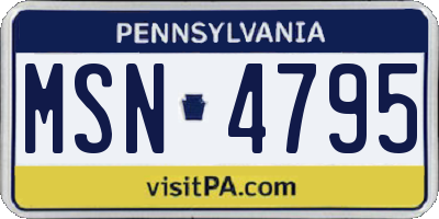 PA license plate MSN4795