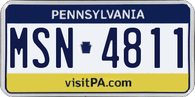PA license plate MSN4811