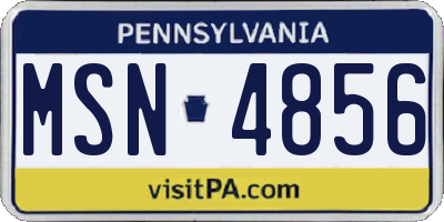 PA license plate MSN4856