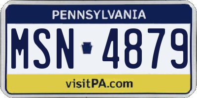 PA license plate MSN4879