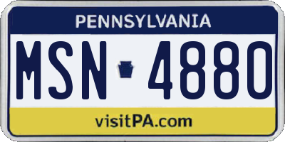 PA license plate MSN4880