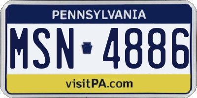 PA license plate MSN4886