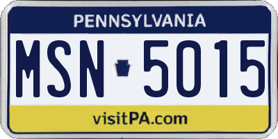 PA license plate MSN5015
