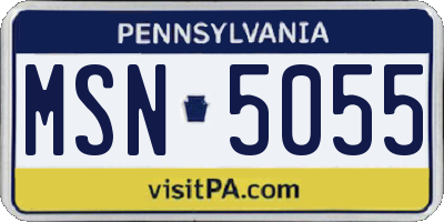 PA license plate MSN5055