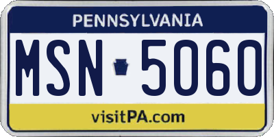 PA license plate MSN5060