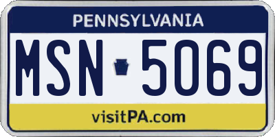 PA license plate MSN5069