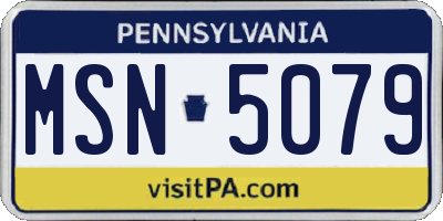 PA license plate MSN5079