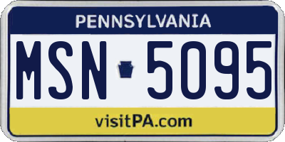 PA license plate MSN5095
