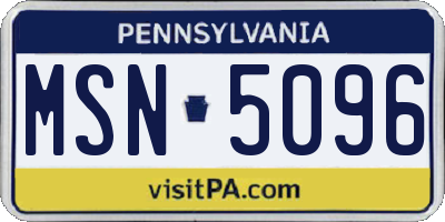 PA license plate MSN5096