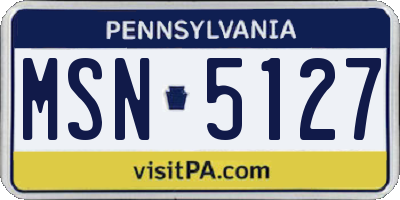 PA license plate MSN5127
